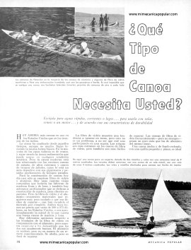 ¿Qué Tipo de Canoa Necesita Usted? - Marzo 1965