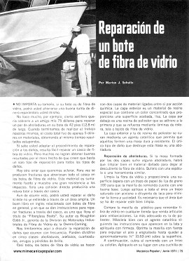 Reparación de un bote de fibra de vidrio - Junio 1971