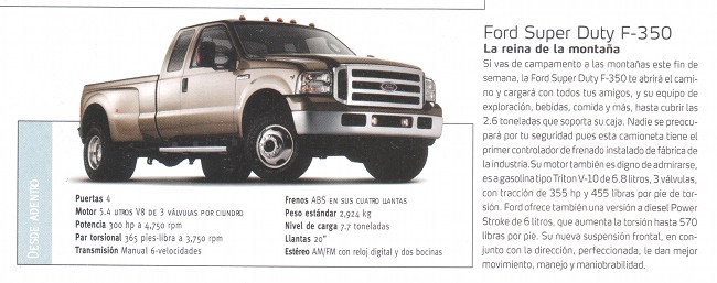 Ford Super Duty F-350 - Octubre 2004